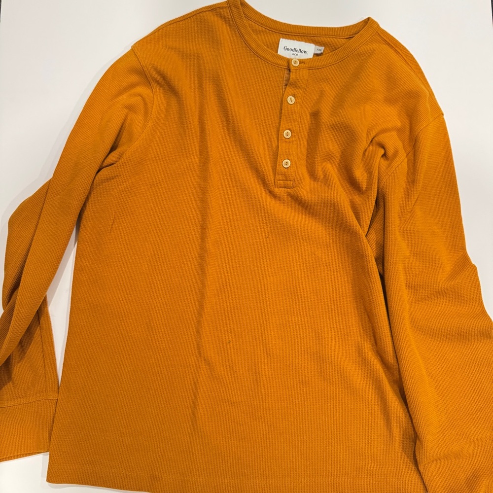 Goodfellow & Co Men's Long Sleeve Henley - Mustard